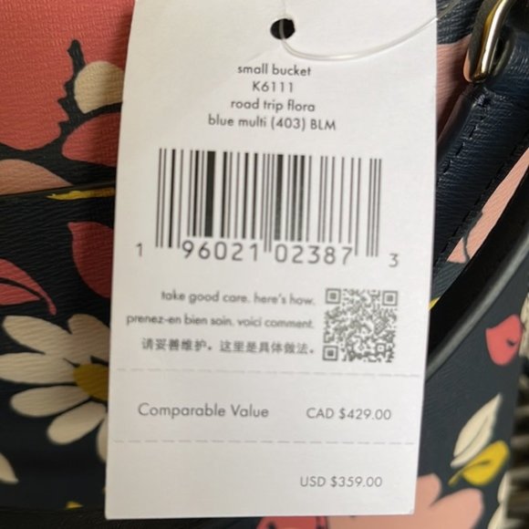 Kate Spade Darcy Small Bucket Bag Road Trip Floral Blue Multi - Picture 8 of 16